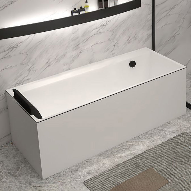 Modern Rectangular Bathtub Acrylic Soaking White Back to Wall Bathtub