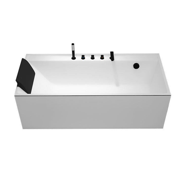 Modern Rectangular Bathtub Acrylic Soaking White Back to Wall Bathtub