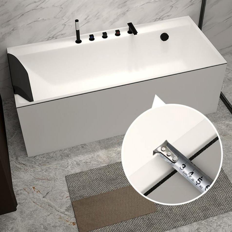 Modern Rectangular Bathtub Acrylic Soaking White Back to Wall Bathtub