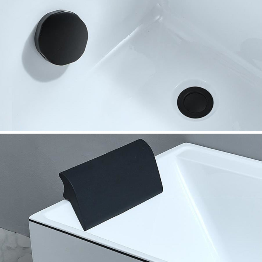 Modern Rectangular Bathtub Acrylic Soaking White Back to Wall Bathtub