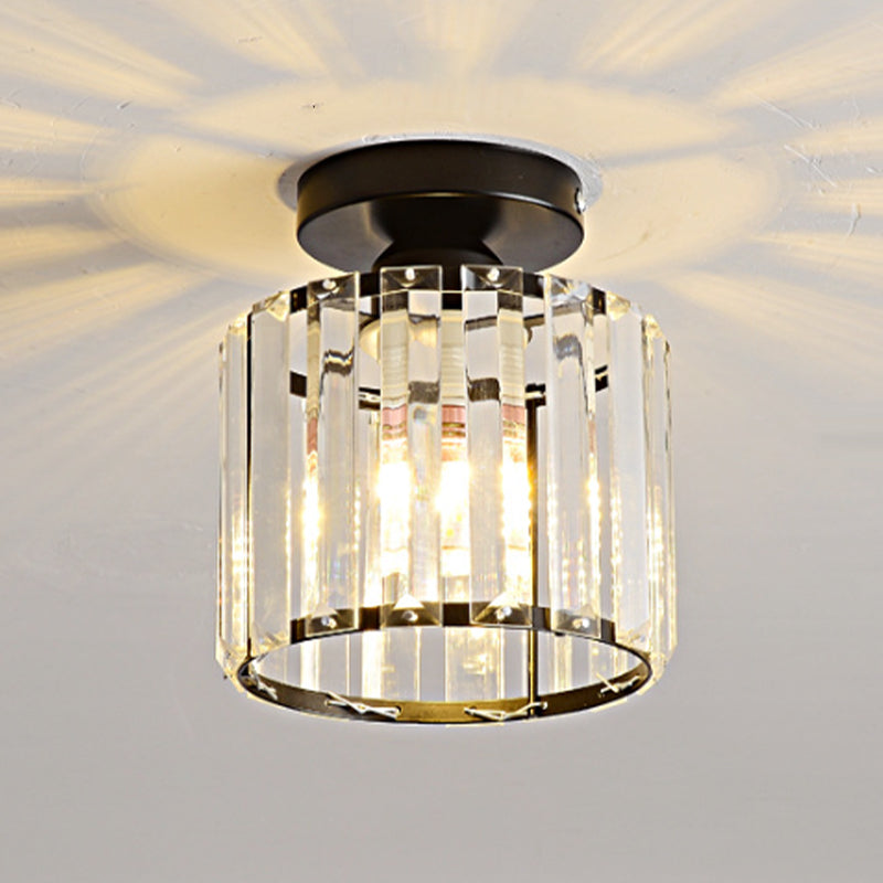 Modern Crystal Ceiling Lamp Geometric Flush Mount Light Fixture for Bedroom