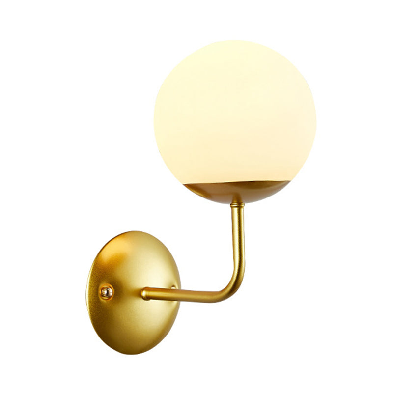 Metal Industrial Wall Sconce Ball Shape Wall Light with Glass Shade for Living Room