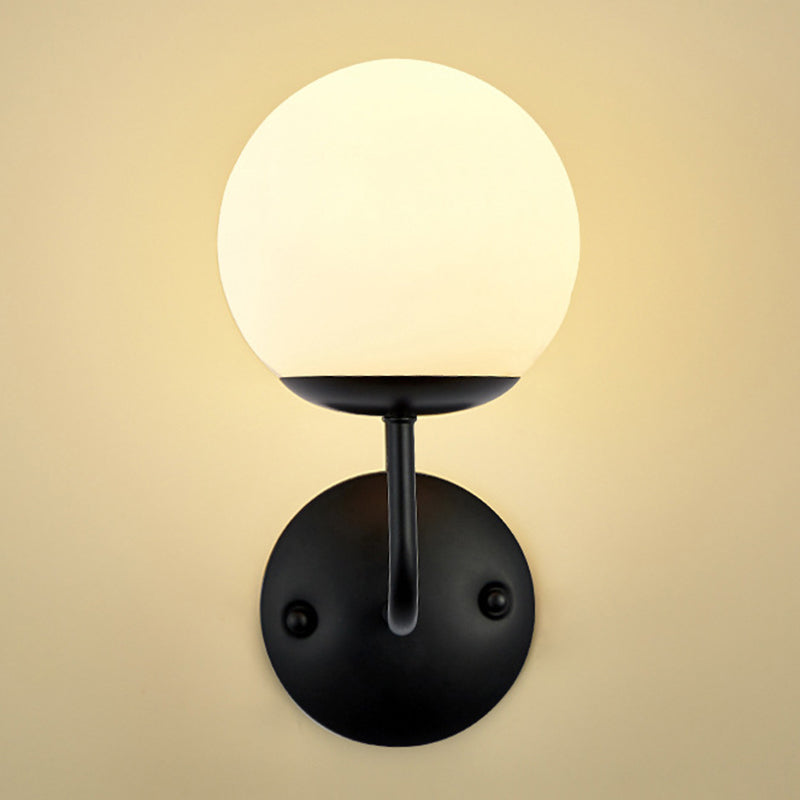 Metal Industrial Wall Sconce Ball Shape Wall Light with Glass Shade for Living Room