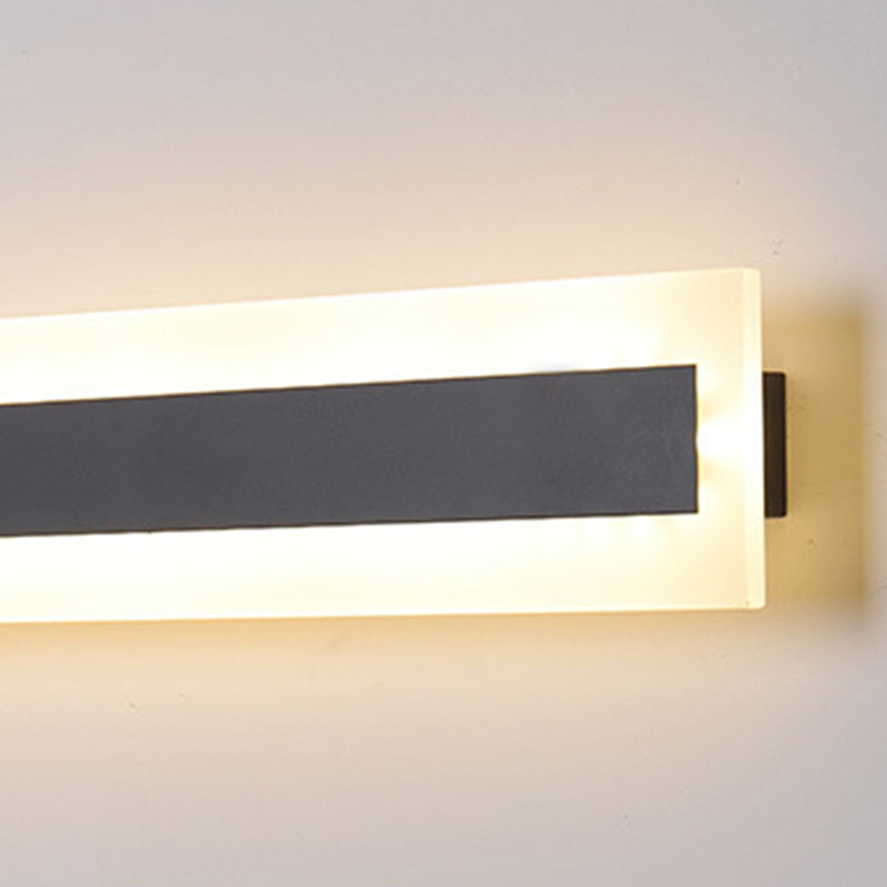 Simple Linear Wall Lamp Metal 1 Light Wall Light Fixture in Black