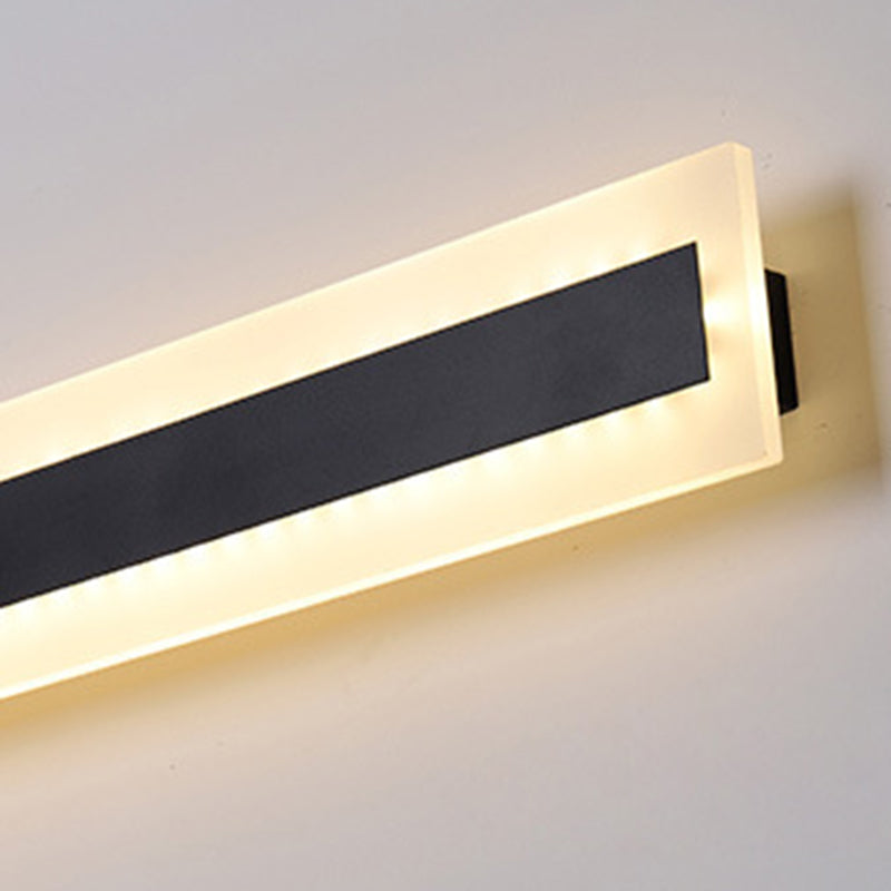 Simple Linear Wall Lamp Metal 1 Light Wall Light Fixture in Black