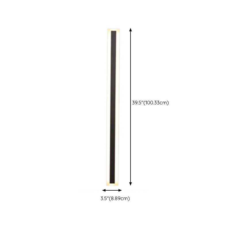 Simple Linear Wall Lamp Metal 1 Light Wall Light Fixture in Black