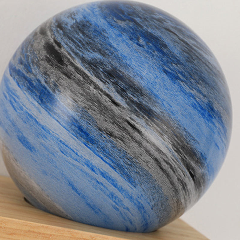 Modern Wood Wall Sconce Ball Shape Wall Light with Glass Shade without Decorations