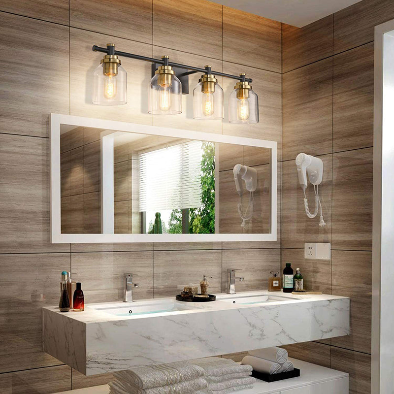 2 / 3 / 4 - Light Vanity Light Iron & Glass Traditional Bath Vanity Light in Gold & Clear
