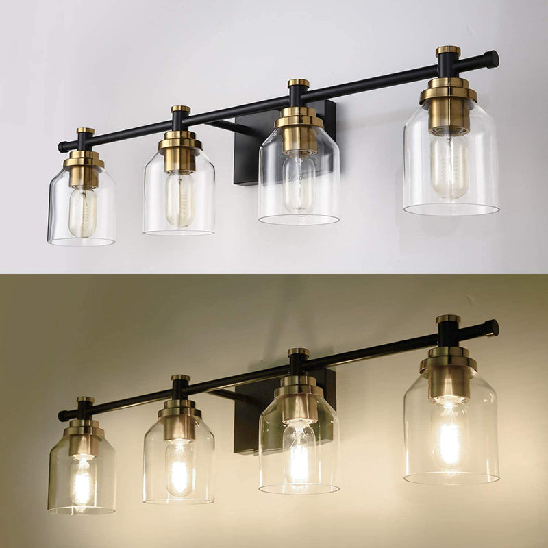 2 / 3 / 4 - Light Vanity Light Iron & Glass Traditional Bath Vanity Light in Gold & Clear