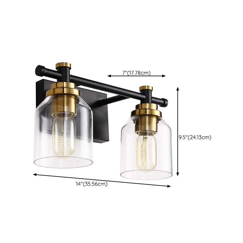2 / 3 / 4 - Light Vanity Light Iron & Glass Traditional Bath Vanity Light in Gold & Clear