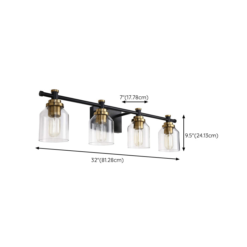 2 / 3 / 4 - Light Vanity Light Iron & Glass Traditional Bath Vanity Light in Gold & Clear