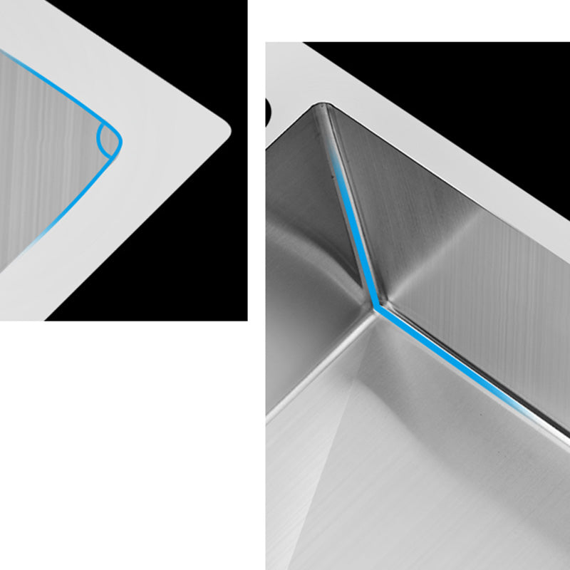 Dirt Resistant Kitchen Sink Soundproof Detail Kitchen Double Sink with Overflow Hole