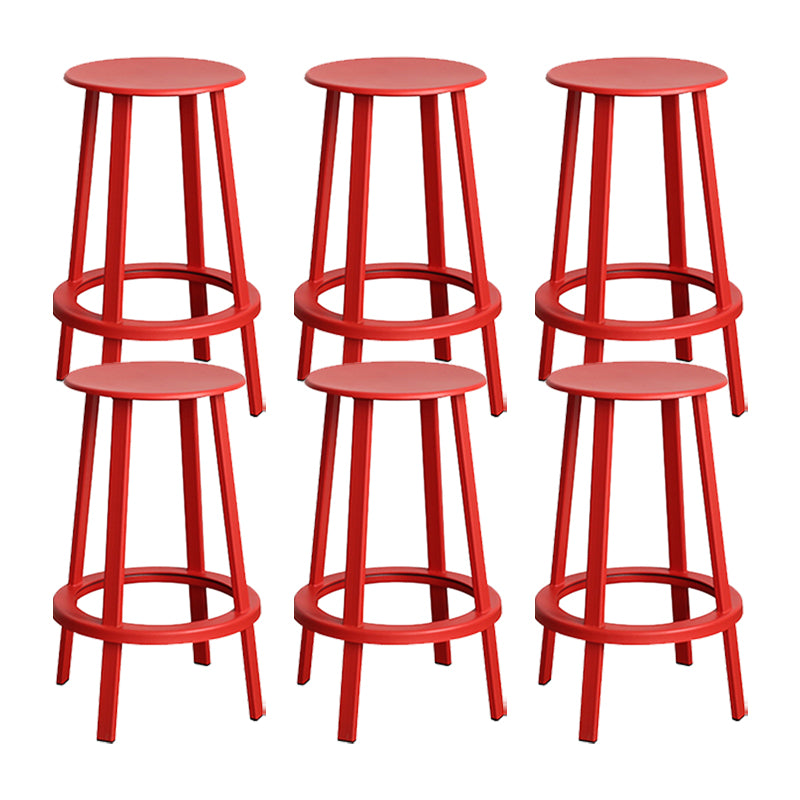 Contemporary Metal Legs Bar Stools Indoor Backless Bar Stool
