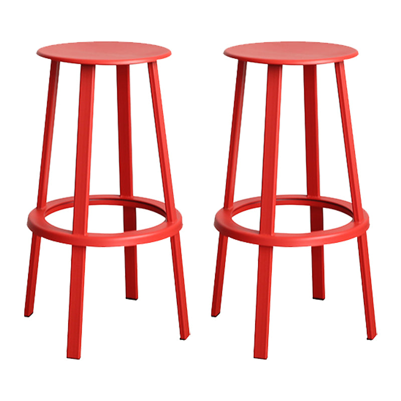 Contemporary Metal Legs Bar Stools Indoor Backless Bar Stool