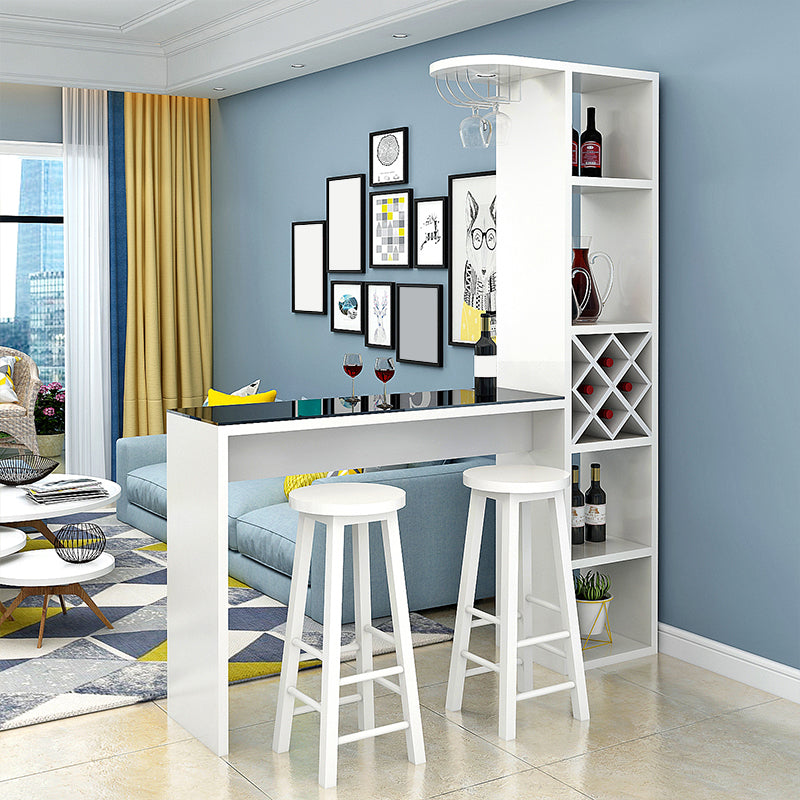 Manufactured Wood Bar Table with Storage Matte Finish Bistro Table for Small Places