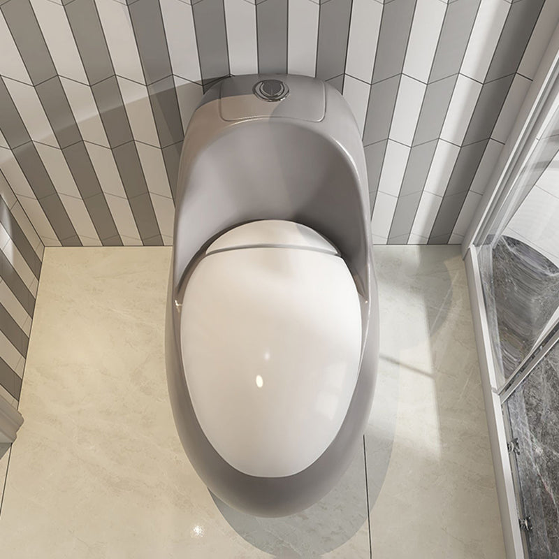 Gray & White Ceramic Toilet Seat Bidet Round 26.4" H Bidet Seat