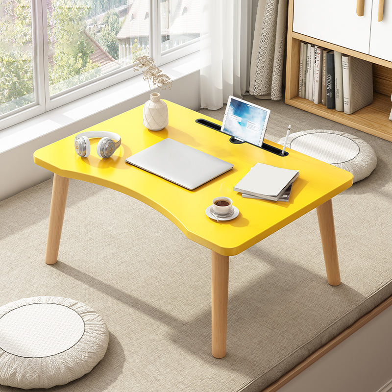 Wood Rectangle Coffee Table 4 Legs Coffee Table with Storage