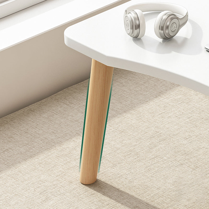Wood Rectangle Coffee Table 4 Legs Coffee Table with Storage