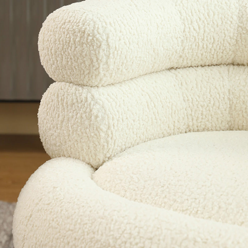White Barrel Chair Arms Included Lounge Chair for Living Room