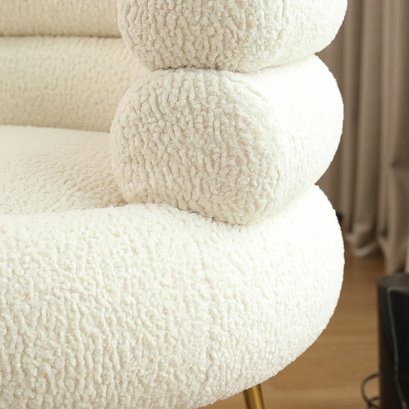 White Barrel Chair Arms Included Lounge Chair for Living Room