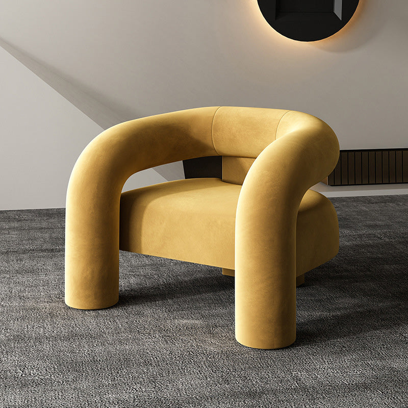 Solid Wood Frame Lounge Chair Arms Included Side Chair for Living Room
