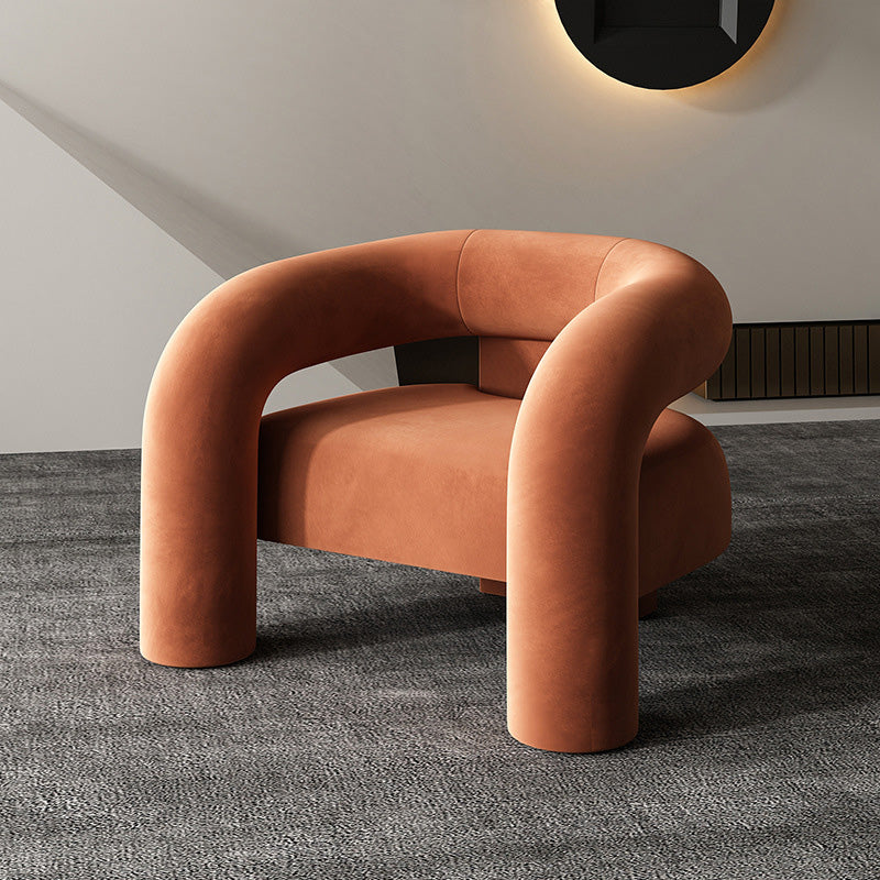 Solid Wood Frame Lounge Chair Arms Included Side Chair for Living Room