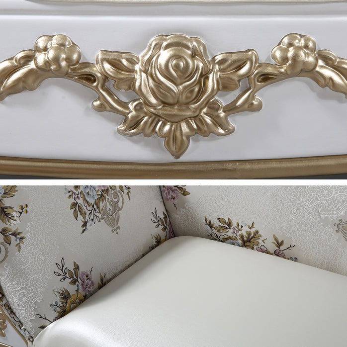 Modern Glam Upholstered Chaise Lounge Couch Rolled Arms Chaise