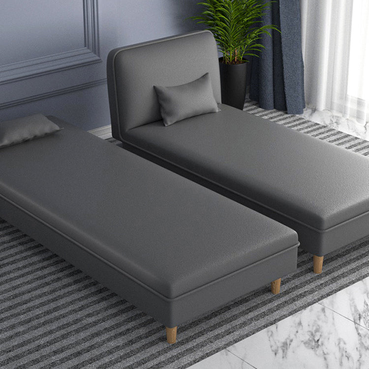 Modern 3-Position Armless Chaise Lounge Couch Fabric/Faux Leather Chaise