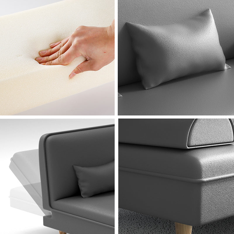Modern 3-Position Armless Chaise Lounge Couch Fabric/Faux Leather Chaise