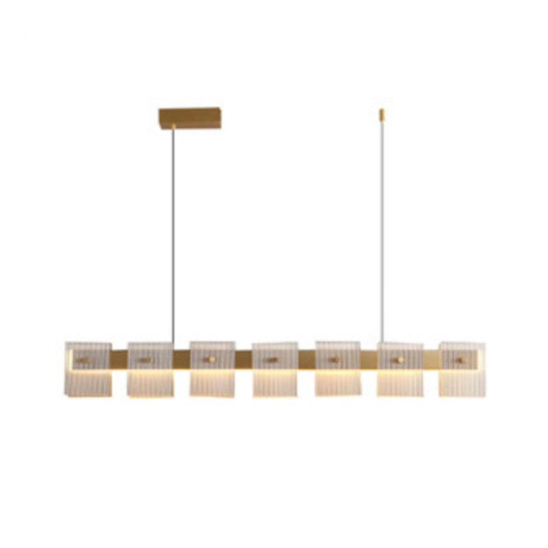 Contemporary Hanging Light Glass Island Light Fixture for Dining Room