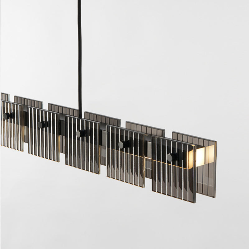 Contemporary Hanging Light Glass Island Light Fixture for Dining Room