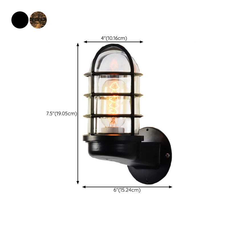 Modern Metal Wall Sconce Cylinder Shape Vanity Lamp with Glass Shade for Bathroom