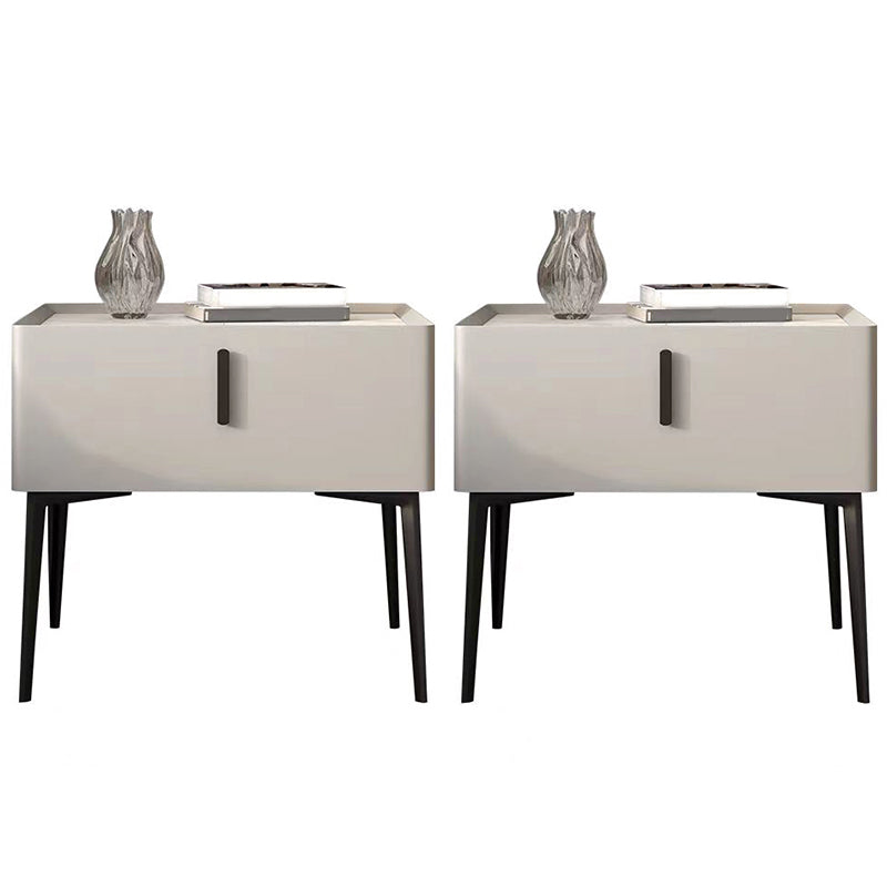 Contemporary 1 Drawer Accent Table Nightstand Antique Finish Bed Nightstand