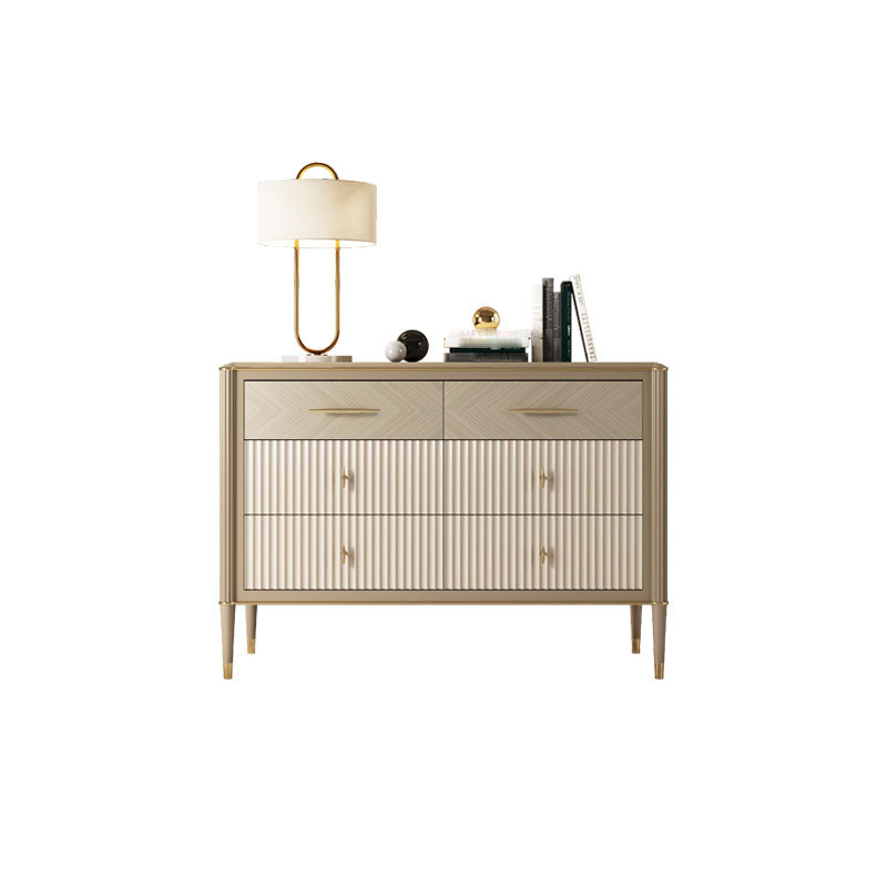 Traditional Horizontal Double Dresser Wood Storage Dresser for Home