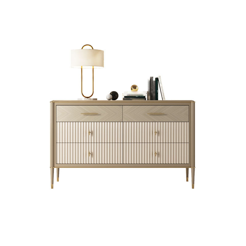 Traditional Horizontal Double Dresser Wood Storage Dresser for Home