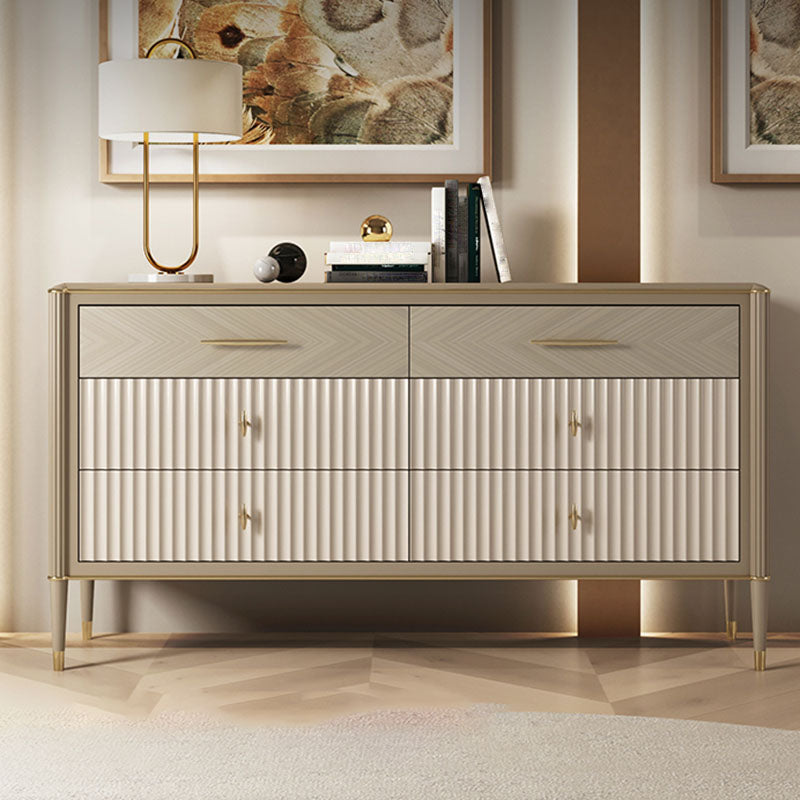 Traditional Horizontal Double Dresser Wood Storage Dresser for Home