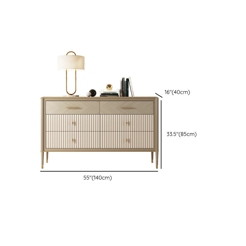 Traditional Horizontal Double Dresser Wood Storage Dresser for Home