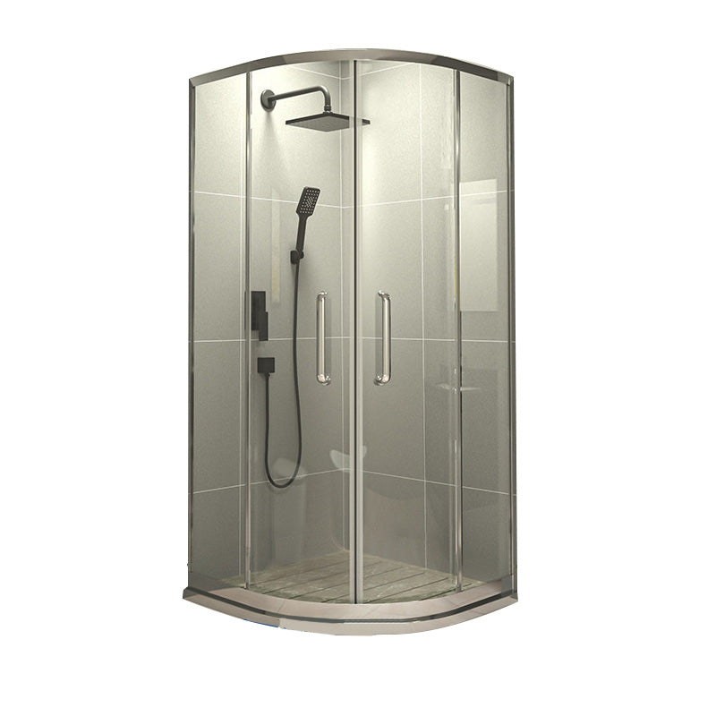 Transparent Shower Bath Door Curved Shower Doors Double Sliding