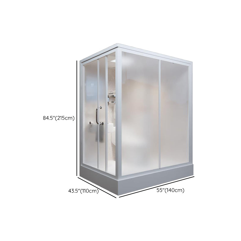 Rectangle Tempered Glass Shower Stall Semi-Frameless Shower Stall