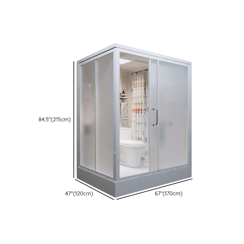 Rectangle Tempered Glass Shower Stall Semi-Frameless Shower Stall