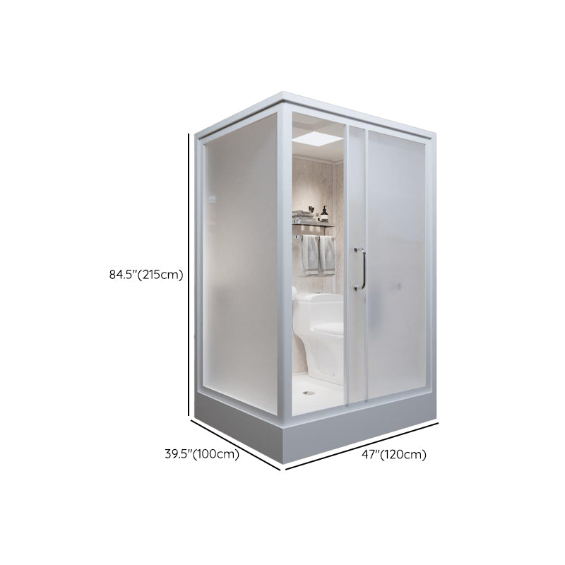 Rectangle Tempered Glass Shower Stall Semi-Frameless Shower Stall