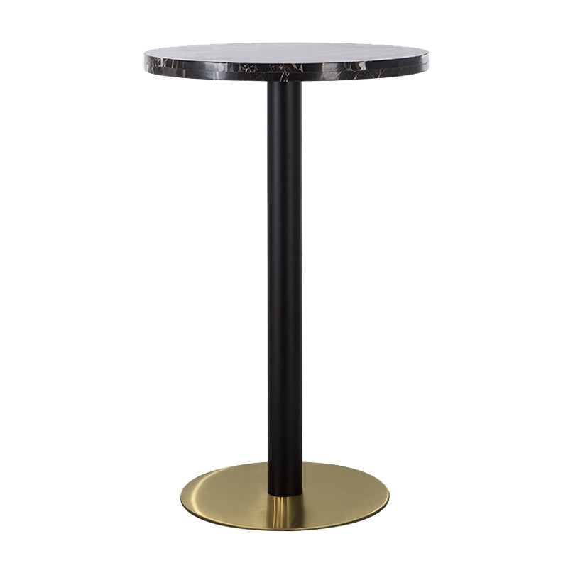 Black Modern Pub Table Set 1/3 Pcs Round Bar Table Set with 2 Stools