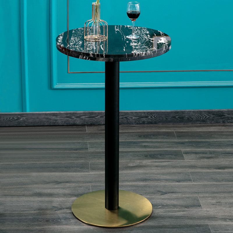 Black Modern Pub Table Set 1/3 Pcs Round Bar Table Set with 2 Stools