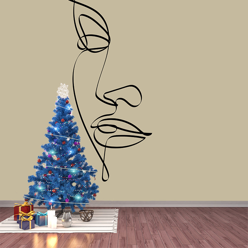 Illustration Environment Friendly Mural Wallpaper Line Art Living Room Wall Mural