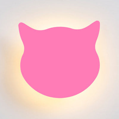 Dierenkitten hoofd muur sconce houten led sconce licht in snoep gekleurd voor kinderslaapkamer