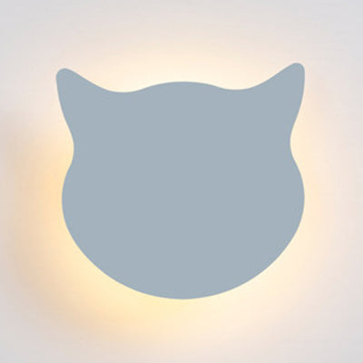 Dierenkitten hoofd muur sconce houten led sconce licht in snoep gekleurd voor kinderslaapkamer