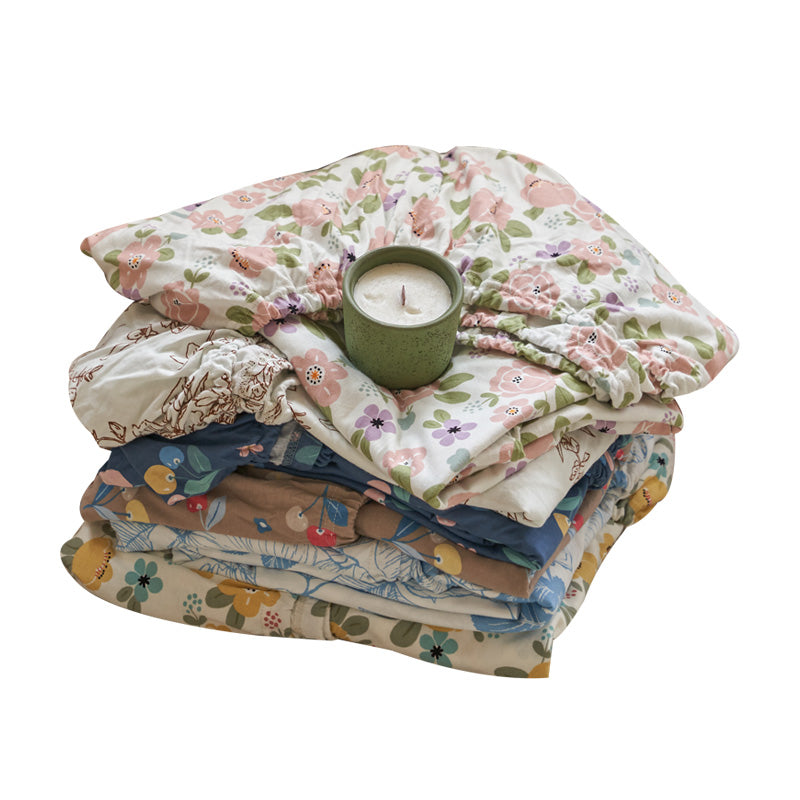 Bed Sheet Ditsy Floral Fitted Non-pilling Breathable Bed Sheet Set