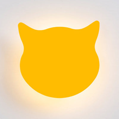 Dierenkitten hoofd muur sconce houten led sconce licht in snoep gekleurd voor kinderslaapkamer