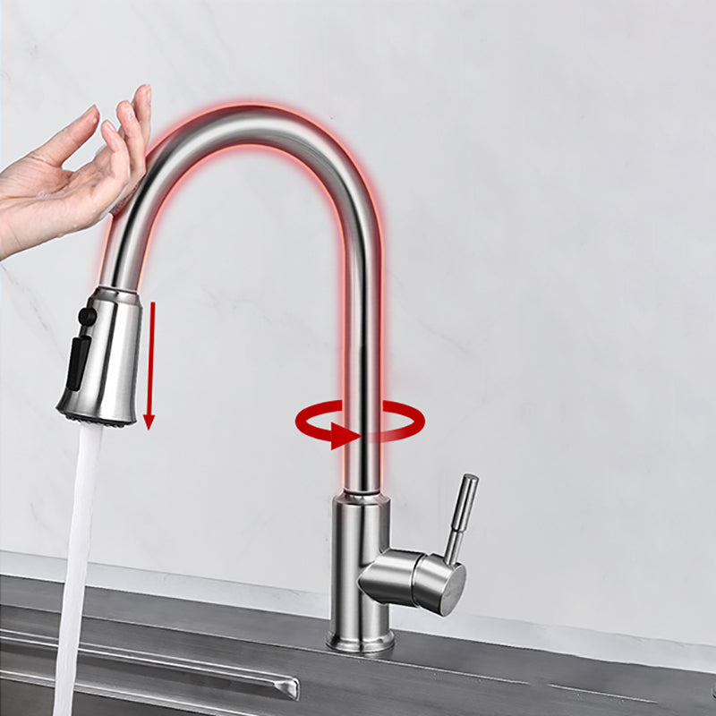 Swivel Spout Kitchen Faucet Touch Sensor with Pull Out Sprayer