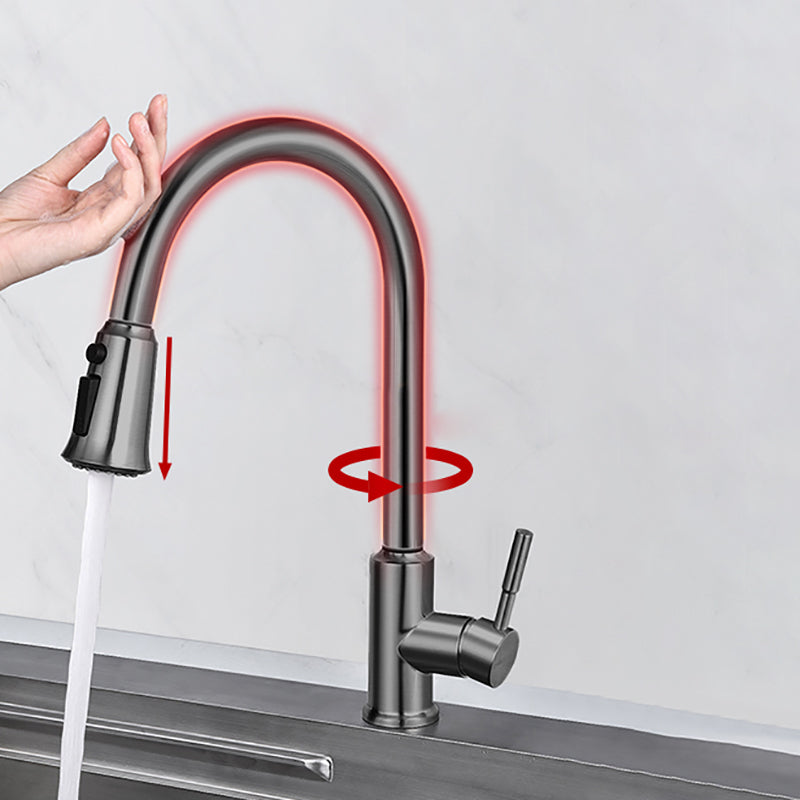 Swivel Spout Kitchen Faucet Touch Sensor with Pull Out Sprayer